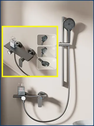 Système de douche de salle de bains à sortie d'eau à deux voies
