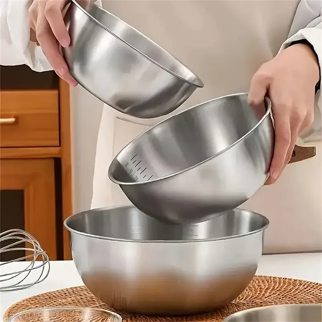 Ensemble de bols en acier inoxydable avec balance – vue 4