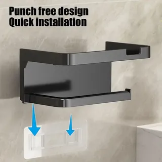 Porte-papier hygiénique avec étagère de rangement