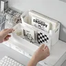 Lot trois paniers rangement muraux plastique rigide… – vue 4