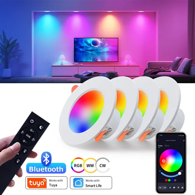 Tuya Smart Life-Plafonnier LED avec Bluetooth