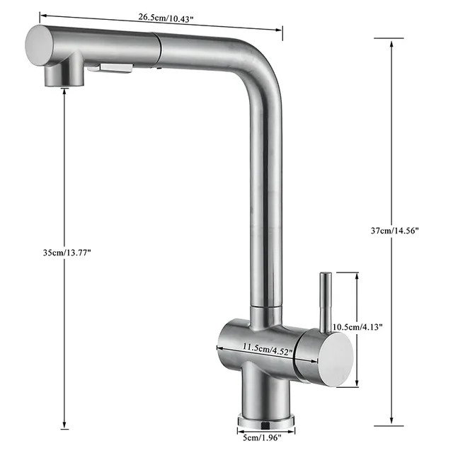 Robinet de cuisine extractible noir en Nickel – vue 5