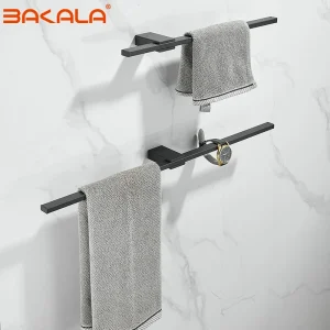 Porte-serviettes mobile 40/50cm, porte-serviettes mural carré, étagère de salle de bain, cintre de rangement de cuisine, barre à serviettes peu encombrante