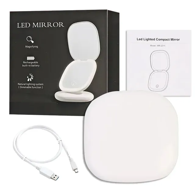 Miroir de maquillage de voyage éclairé par LED – vue 6