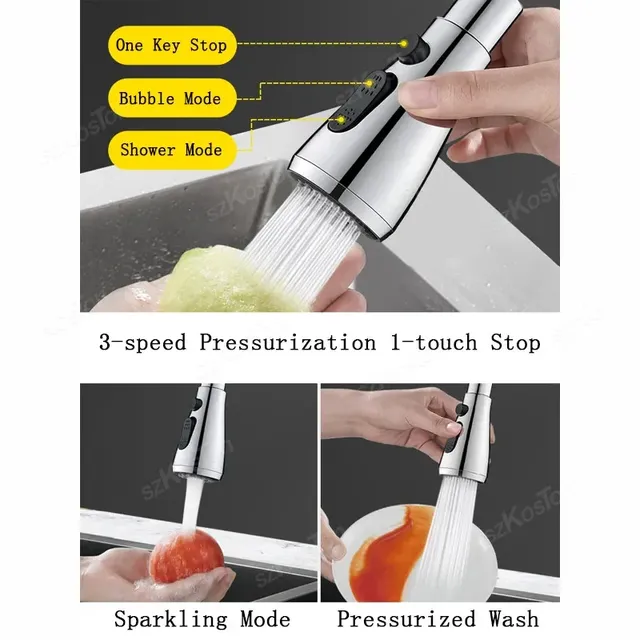 Pommeau extractible mitigeur cuisine flexible… – vue 3