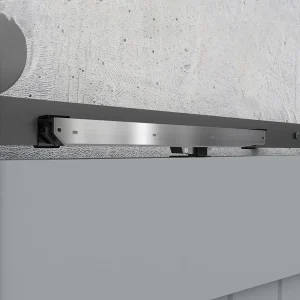 mécanisme fermeture douce porte grange coulissante sens unique sans perçage montage arrière rail acier inoxydable brossé réglable robuste mécanisme fermeture douce porte grange coulissante sens unique sans perçage montage arrière rail acier inoxydable brossé réglable robuste