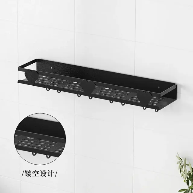 Étagère murale cuisine métallique noire mat cœurs… – vue 5