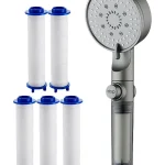 Pommeau de douche filtré pour salle de bain, pomme de douche de pluie, 5 Modes, buses en Silicone, pulvérisateur de robinet pour maison, appartement, camping-car