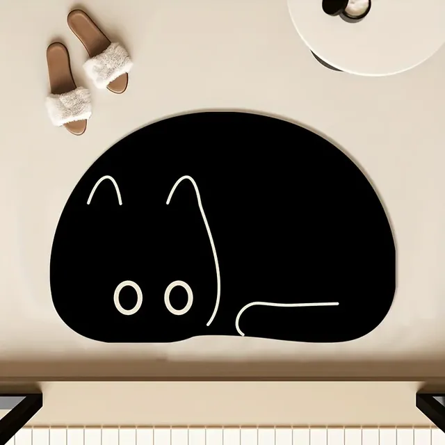 Tapis de bain à séchage rapide chat noir – vue 6