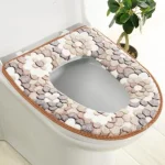 Housse de toilette en peluche, siège universel étanche, anneau de toilette lavable, tapis de salle de bain décoratif avec coussin de dossier de couleur aléatoire