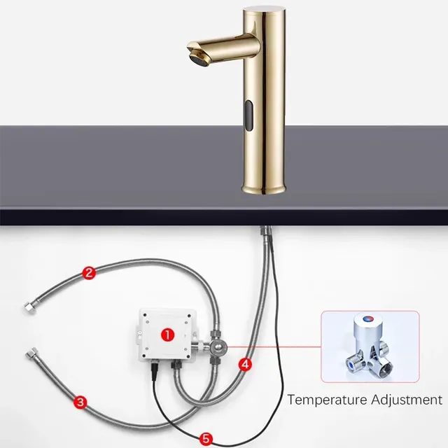 Robinet de lavabo sans contact à capteur automatique – vue 6