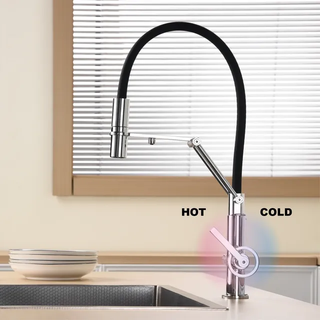 Robinet de cuisine moderne en laiton chromé avec… – vue 4