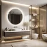 Grand miroir de salle de bain rond rétro-éclairé – vue 2