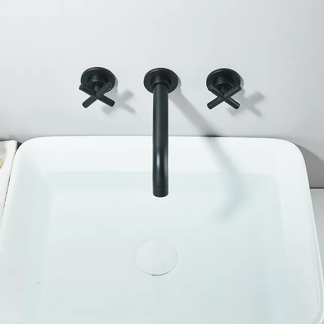 Robinet de lavabo de salle de bains dissimulé doré brossé – vue 6