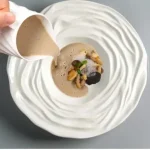 Assiettes à dîner en céramique, bassins à soupe, chapeau de paille, plat à Dessert, vaisselle de ménage de forme irrégulière, plats à pâtes