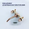 Robinet de lavabo en or rose brossé 100% robinet d'évier… – vue 7