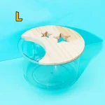 Baignoire transparente en forme d&rsquo;étoile et de lune pour Hamster, Anti-fuite, ours doré, toilettes avec couvercle, bassin de sable, nettoyage des animaux de compagnie