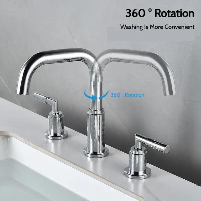 Robinet de lavabo fendu doré brossé – vue 5