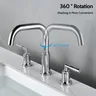 Robinet de lavabo fendu doré brossé – vue 5