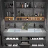 Meuble salle bain suspendu double vasque marbre gris… – vue 2