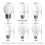 Ampoule LED lampes E27 AC220V 240V ampoule blanc chaud/froid 3W 5W 7W 10W 13W 18W 24W Lampada salon maison LED Bombilla