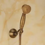 Pomme de douche en Bronze Antique, classique, pour téléphone, acier inoxydable, tuyau de plomberie, support de douche en laiton, 1.5M