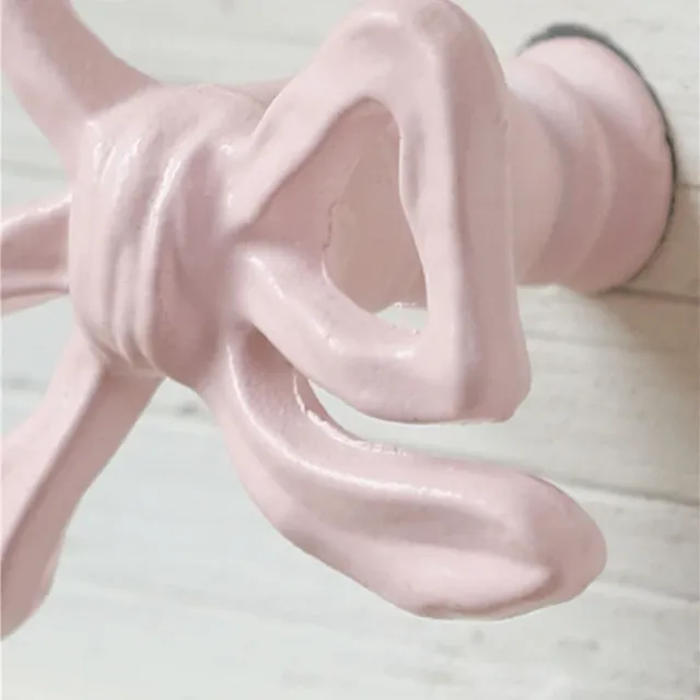 Poignée de porte en métal avec nœud papillon rose – vue 6