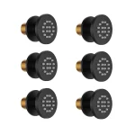 Pommeau de douche en laiton pour le corps, jets de pulvérisation ronds, jet de massage spa, montage mural, accessoire pour la douche, 6 pièces