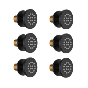 Pommeau de douche en laiton pour le corps, jets de pulvérisation ronds, jet de massage spa, montage mural, accessoire pour la douche, 6 pièces