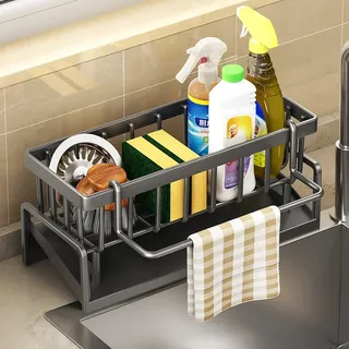 Organiseur évier cuisine rangement éponges brosses vaisselle égouttoir…