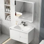 Miroir moderne salle de bain armoire porte conceptions vanité stockage salle de bain armoire évier mur Mueble organisateur accessoires pour la maison
