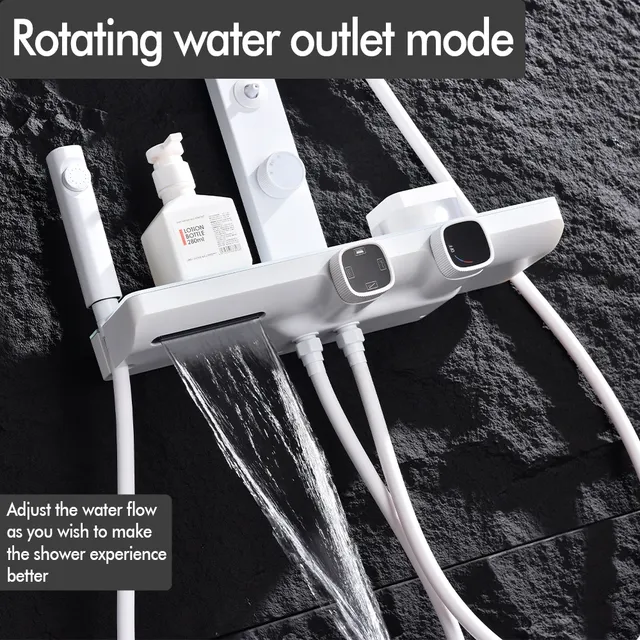 Colonne douche murale thermostatique tête pluie carrée… – vue 4