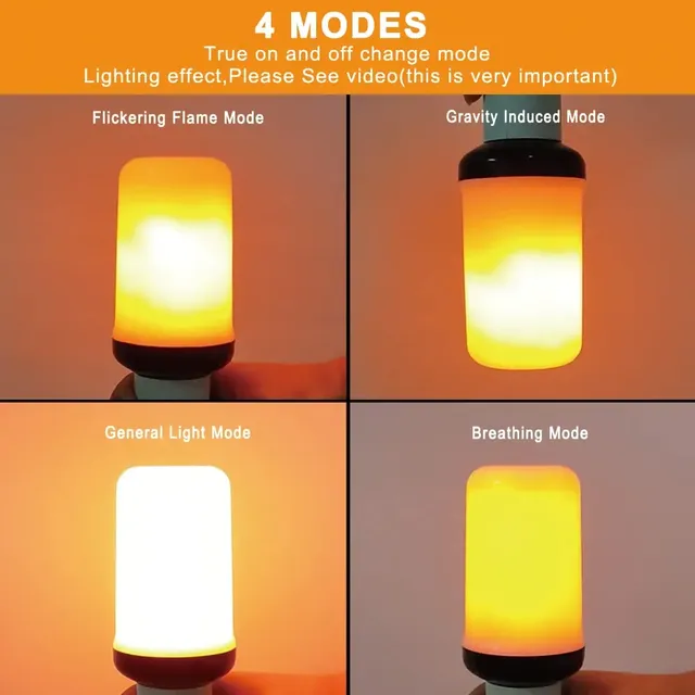 E27 E14 LED lumière à effet de flamme dynamique 12W… – vue 5