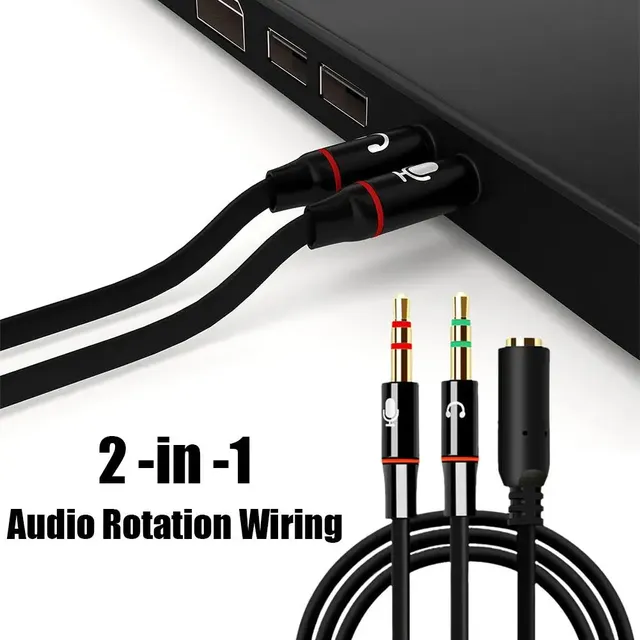 Adaptateur jack casque micro y séparateur stéréo trois… – vue 4