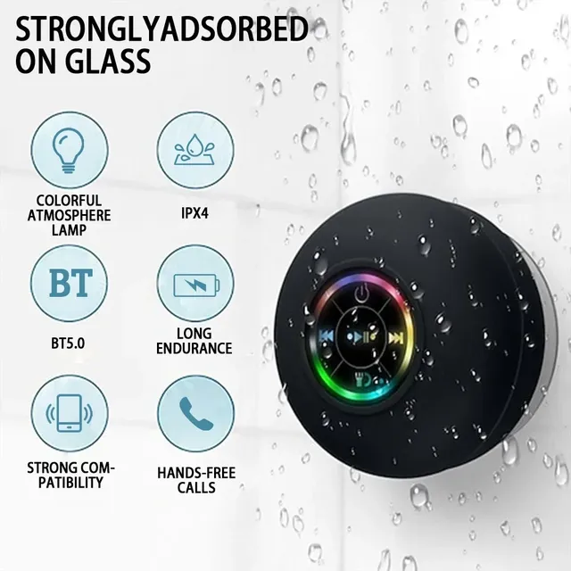 Haut-parleur Bluetooth étanche avec ventouse – vue 3