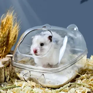 Petite baignoire en plastique transparent adaptée aux hamsters