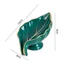 Porte savon céramique feuille émaillée vert émeraude… – vue 6