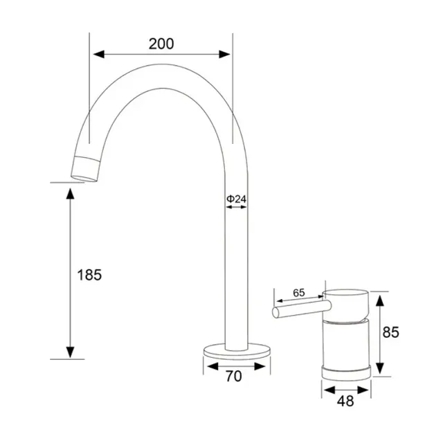 Robinet de lavabo de salle de bains en acier inoxydable – vue 7