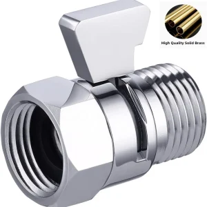 Vanne d&rsquo;arrêt de douche G1/2 « , en laiton avec levier de poignée, vanne de contrôle du débit d&rsquo;eau, régulateur de débit, Chrome poli, accessoires de salle de bains