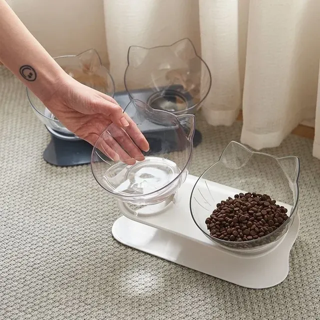 Double bol antidérapant pour chat