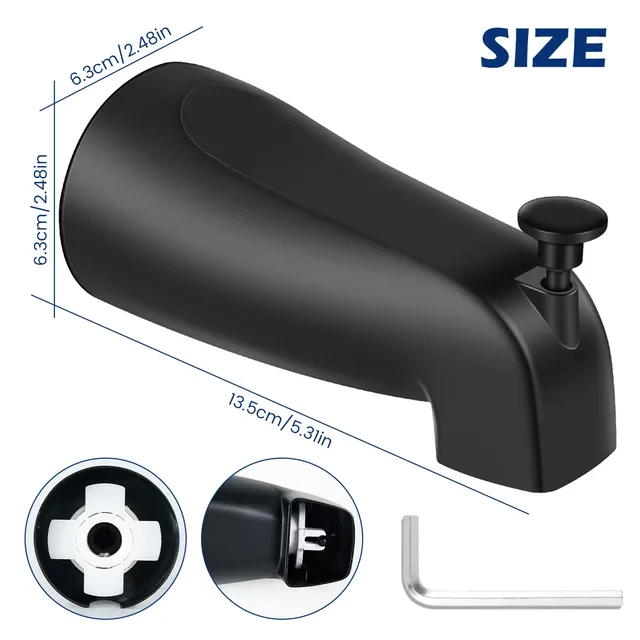 Bec baignoire mural noir mat courbé alliage zinc… – vue 7