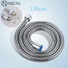Flexible douche 150cm acier inoxydable chrome spiralé brillant souple résistant embouts filetés joints toriques compatibilité standard