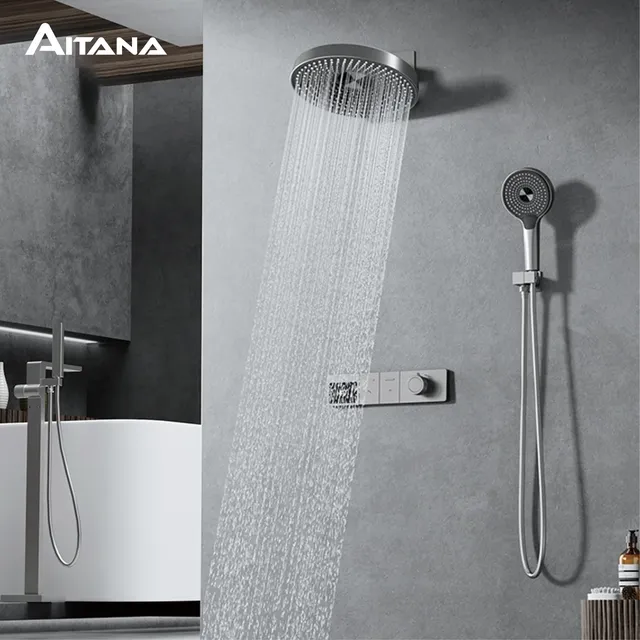 Système de douche à affichage numérique LED en laiton… – vue 2