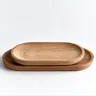 Bois hêtre naturel ovale assiette solide décorative… – vue 6