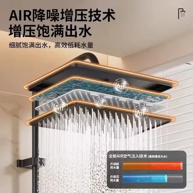Pommeau de douche carré à grand panneau de 13 pouces – vue 2