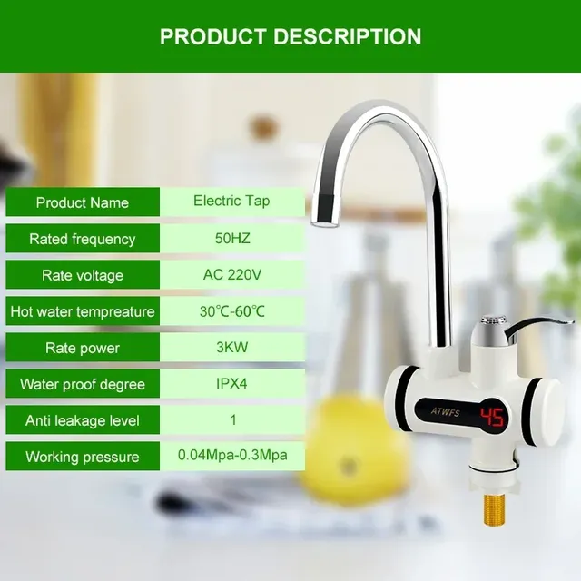 Mitigeur robinet électrique instantané cuisine bec col… – vue 5