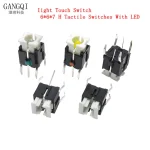 10 pièces interrupteur tactile 6*6*7 H interrupteurs tactiles avec LED rouge blanc bleu jaune vert 6X6X7 MM micro-interrupteur/clé 6*6 bouton lumineux