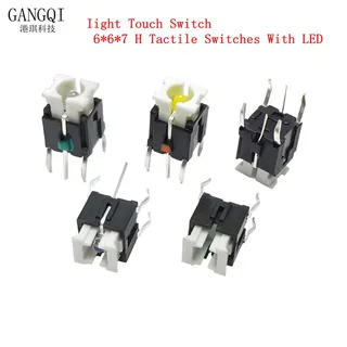 10 pièces interrupteur tactile 6*6*7 H interrupteurs tactiles avec LED…
