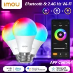 IMOU WiFi ampoule intelligente lumière LED à intensité variable 16 millions de couleurs rvb B5 US E26 lampe à bougie commande vocale Alexa Google Home US