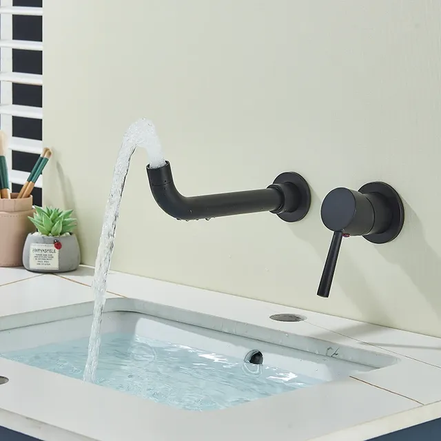 Robinet lavabo mural mitigeur monocommande bec rotatif… – vue 4